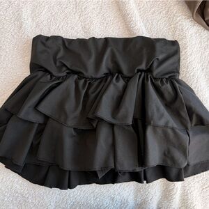 Black Ruffled skirt with shorts